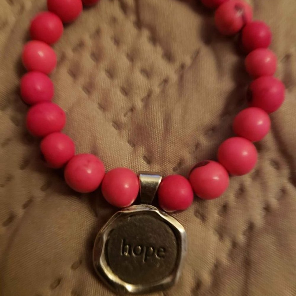 Acai Seeds of Life Protect Bracelet Hope Tree Hot Pink Bead OS